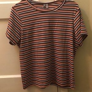 ASOS Plus-size/Curve skinny t-shirt in stripe rib